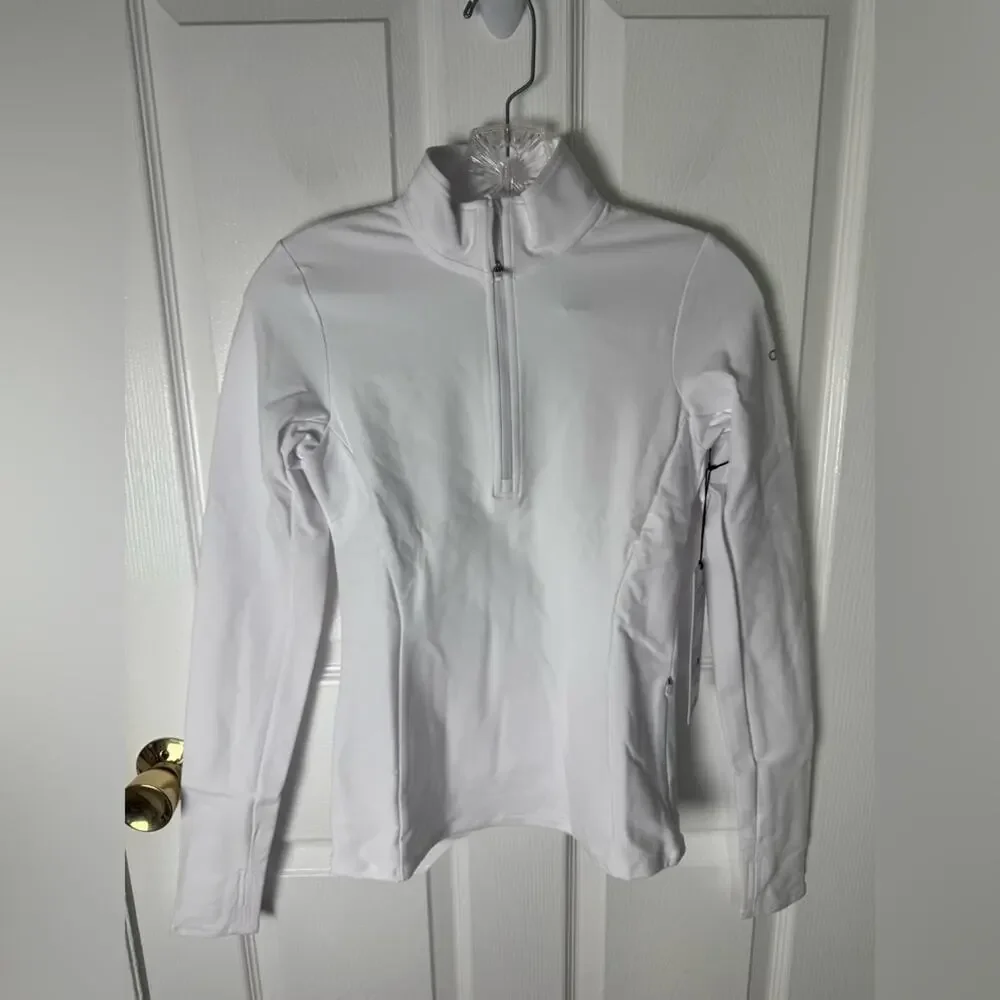 Alo Yoga Alosoft 1/2 Zip Rapid Pullover in White XS